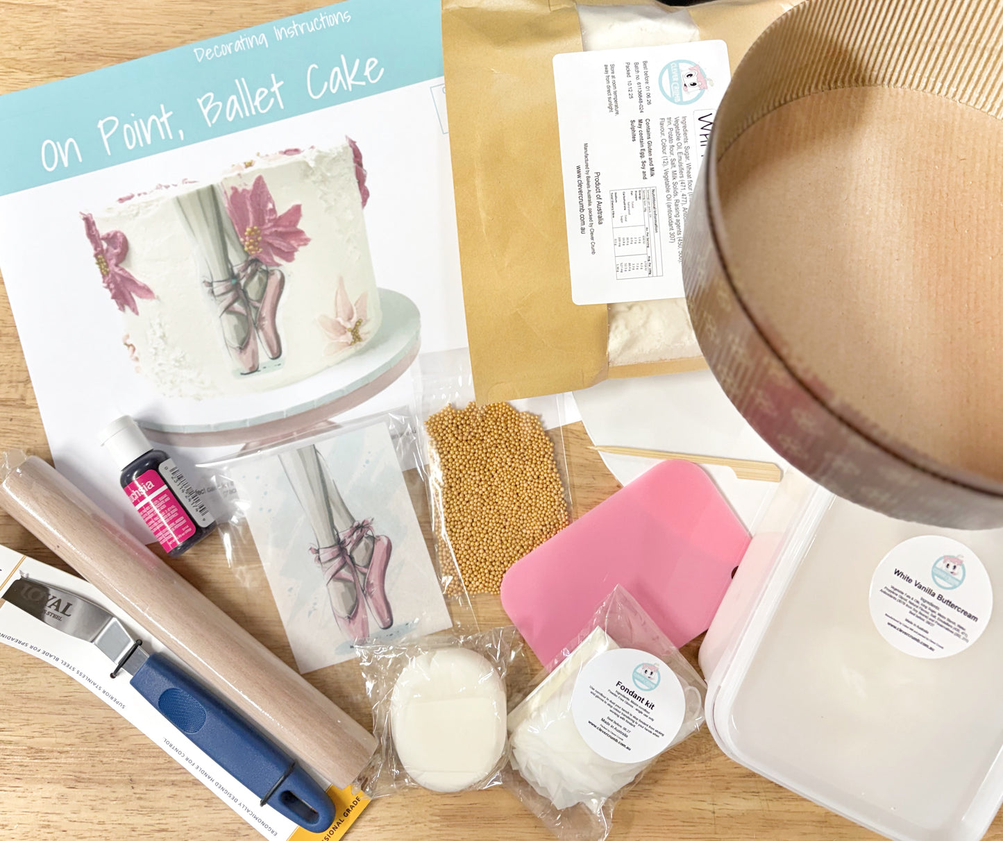 On_Point_Ballet_Cake_Kit_Contents_Pre-made_Icing