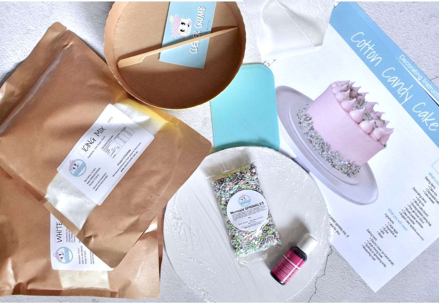 Clever Crumb Cotton Candy Pink DIY Cake Kit, Cotton Candy Pink Cake, Pink Cake, Baby Shower Cake, Girls Cake, Simple Cake, Mermaid Sprinkles