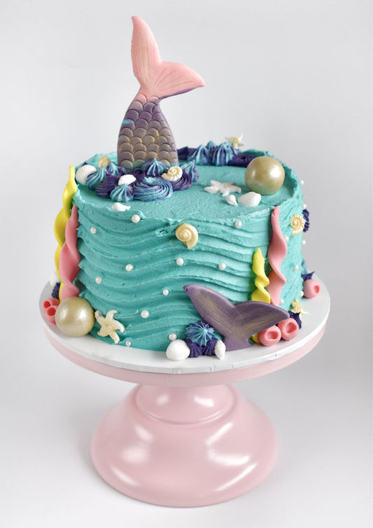 Mermaid DIY Cake Kit, Children's Birthday Cake, Girls Birthday Cake, Under the sea cake, Ocean Cake, Teal Cake, Coral Cake