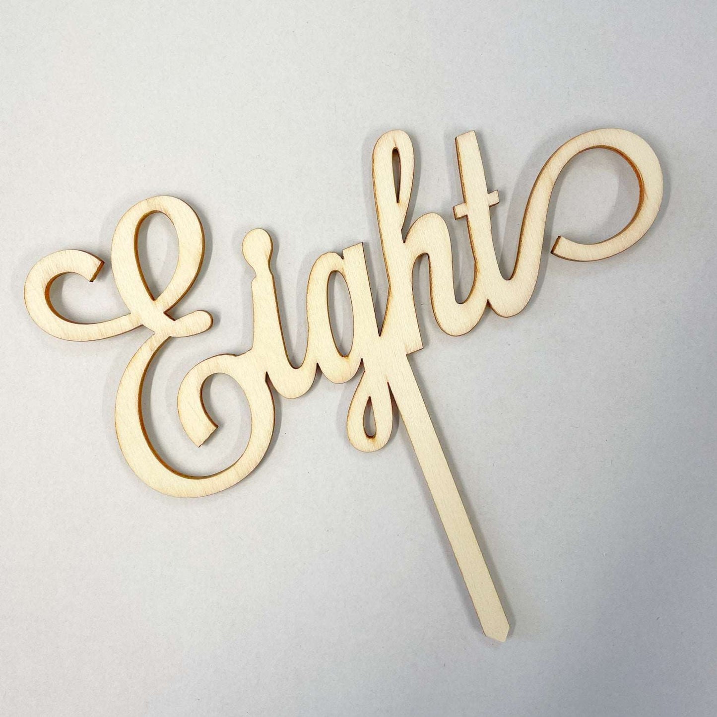 Number Eight Wood Cake Topper