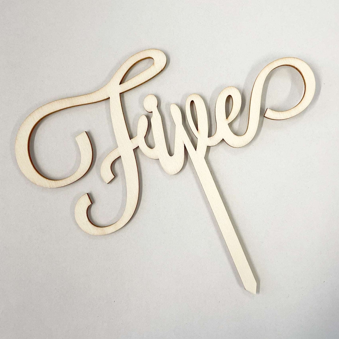Number Five Wood Cake Topper