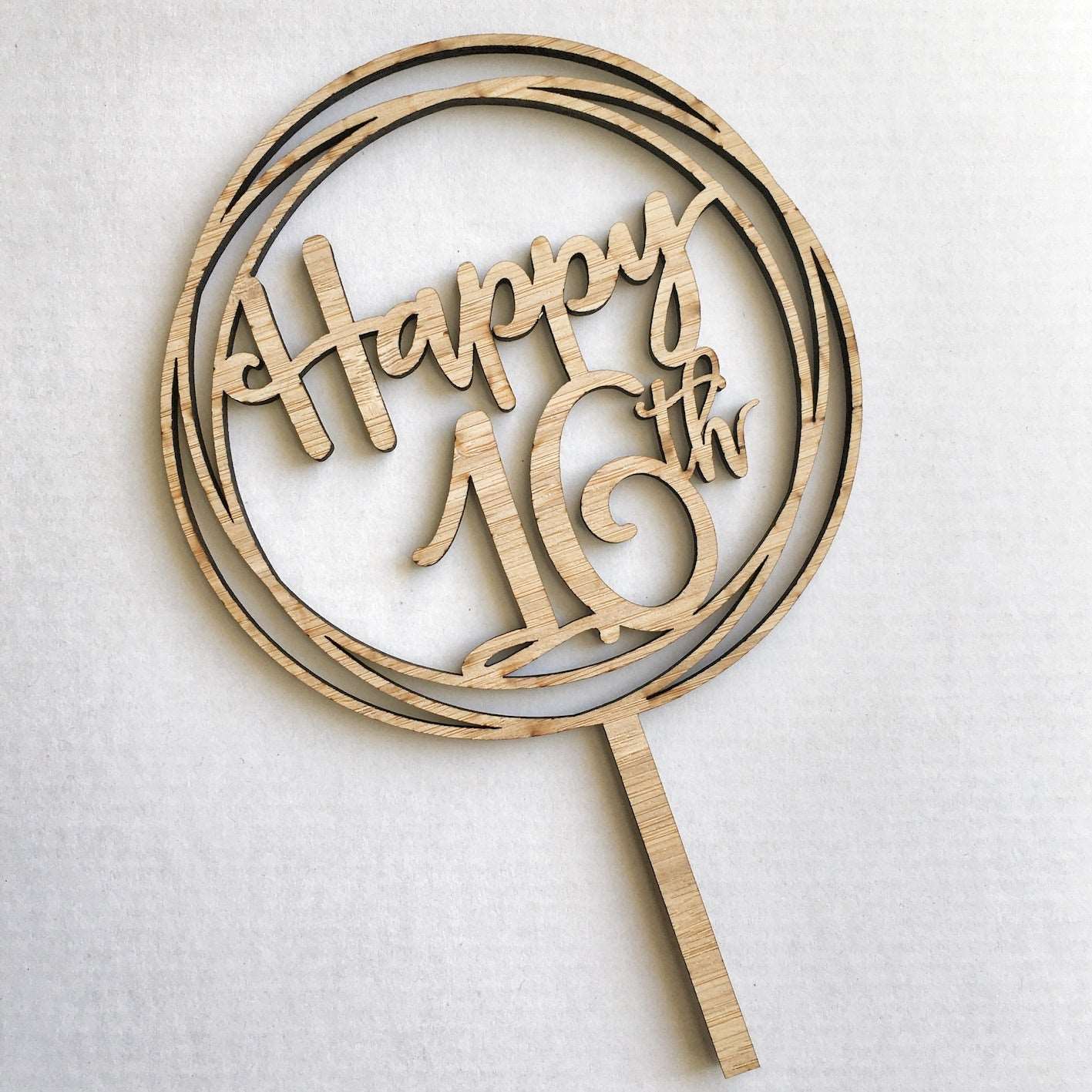 Happy 16th Bamboo Cake Topper