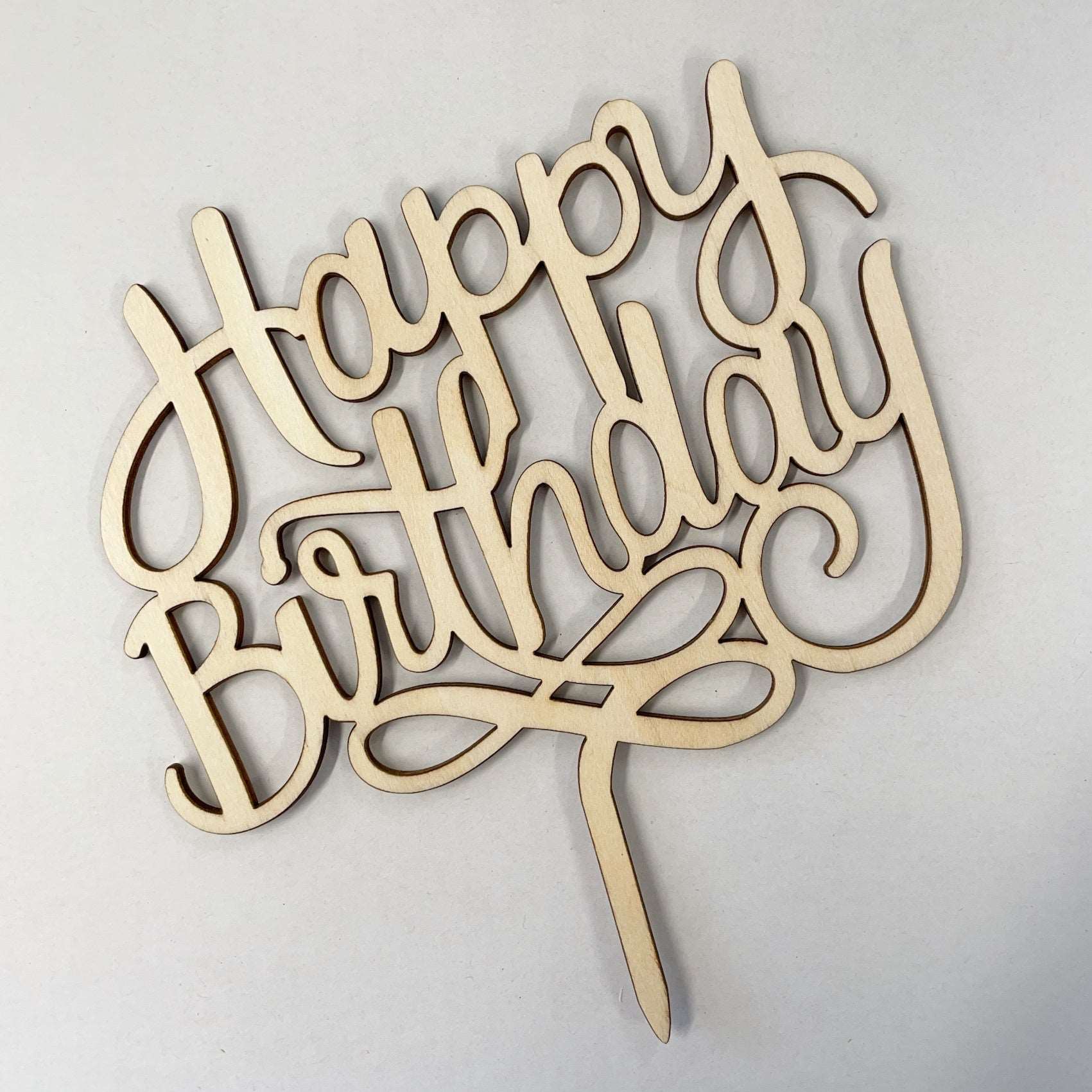 Happy Birthday Wood Cake Topper