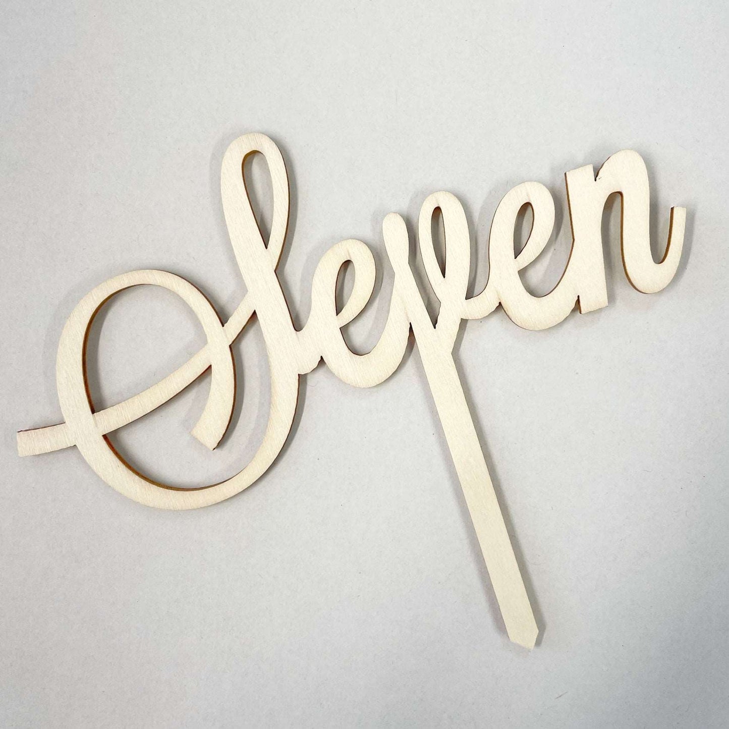 Number Seven Wood Cake Topper