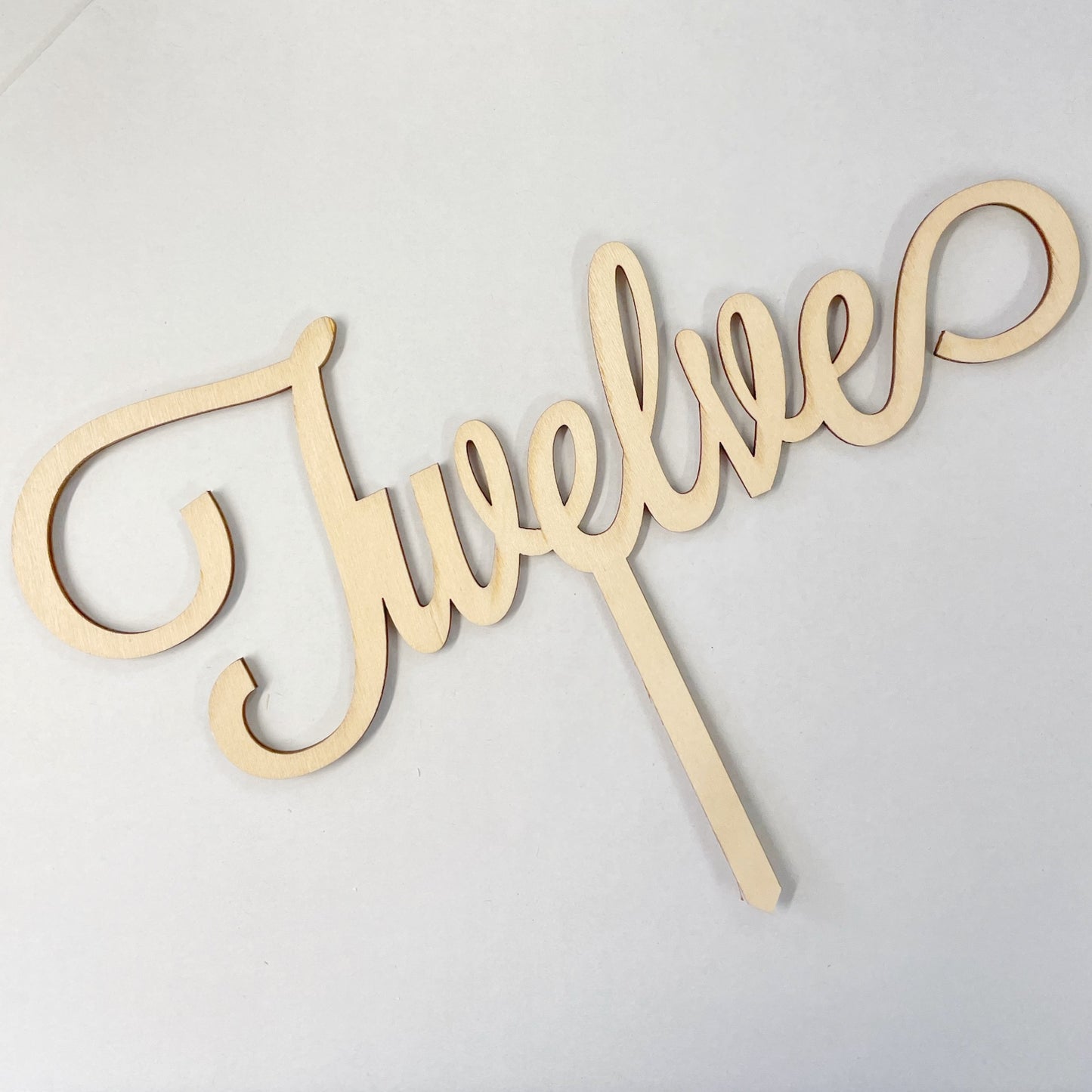 Number Twelve Wood Cake Topper