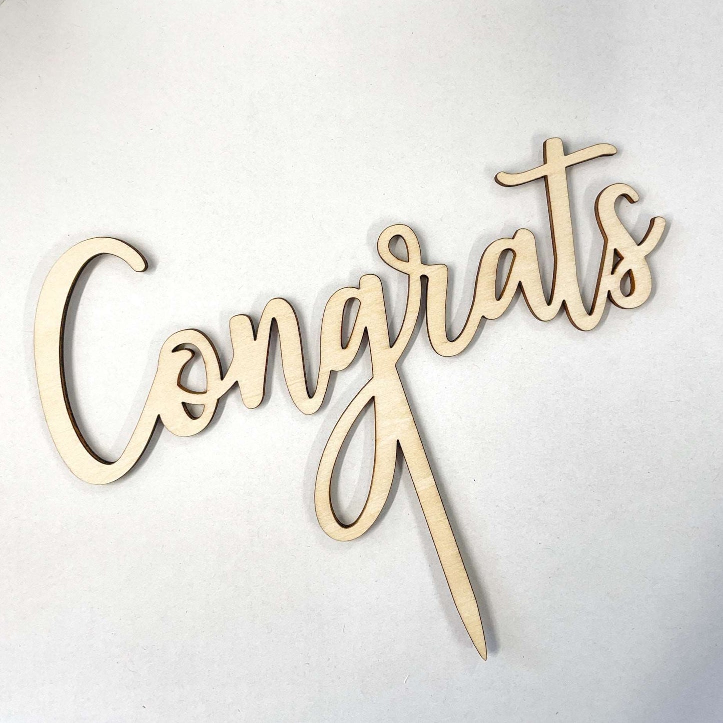 Congrats Wood Cake Topper