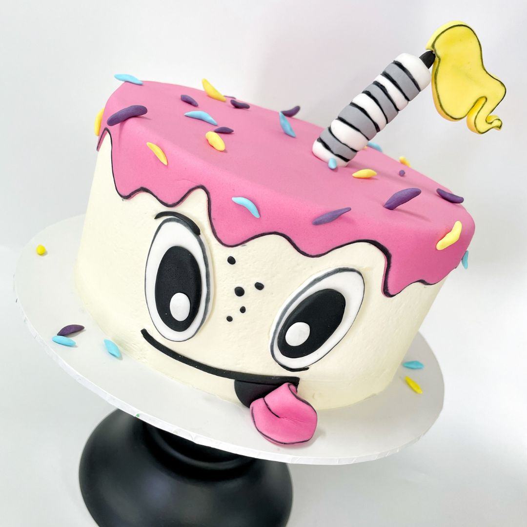 Clever Crumb Mascot Cake, Cake Decorating, Cartoon Cake Art