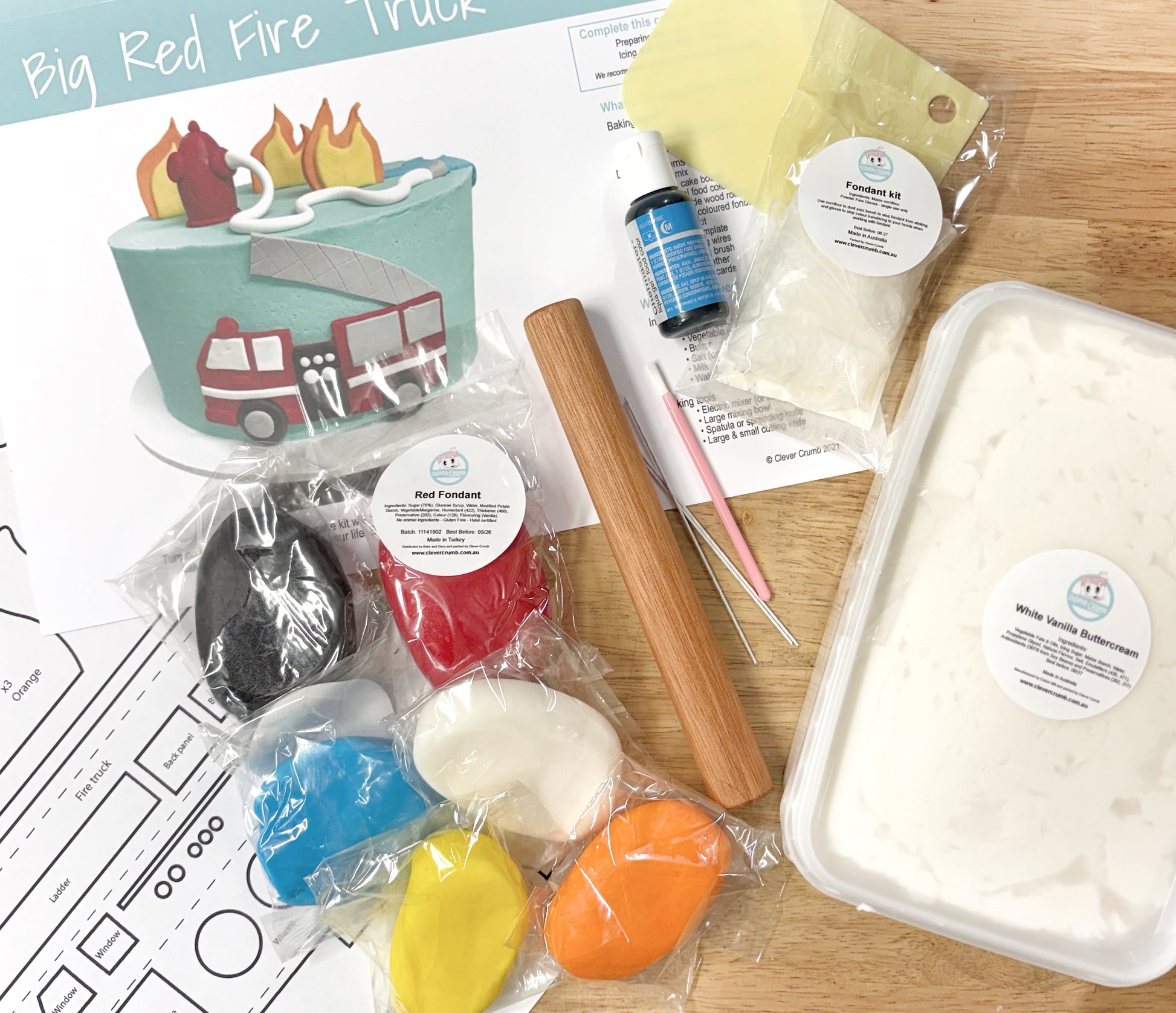 Big_Red_Fire_Truck_Cake_Decorating_Kit_Contents_Pre-made_Icing