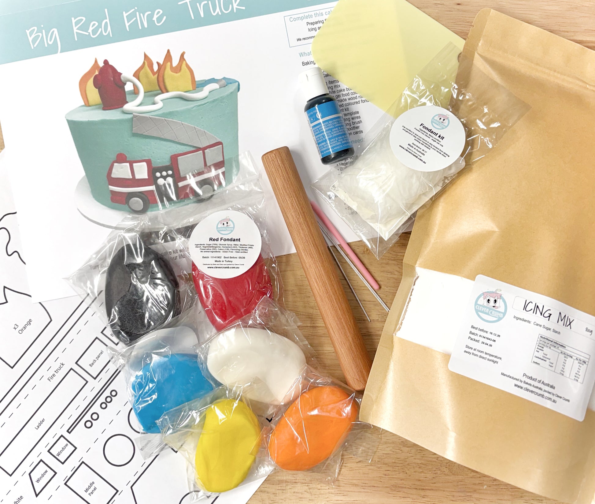 Big_Red_Fire_Truck_Cake_Decorating_Kit_Contents_Standard_Icing