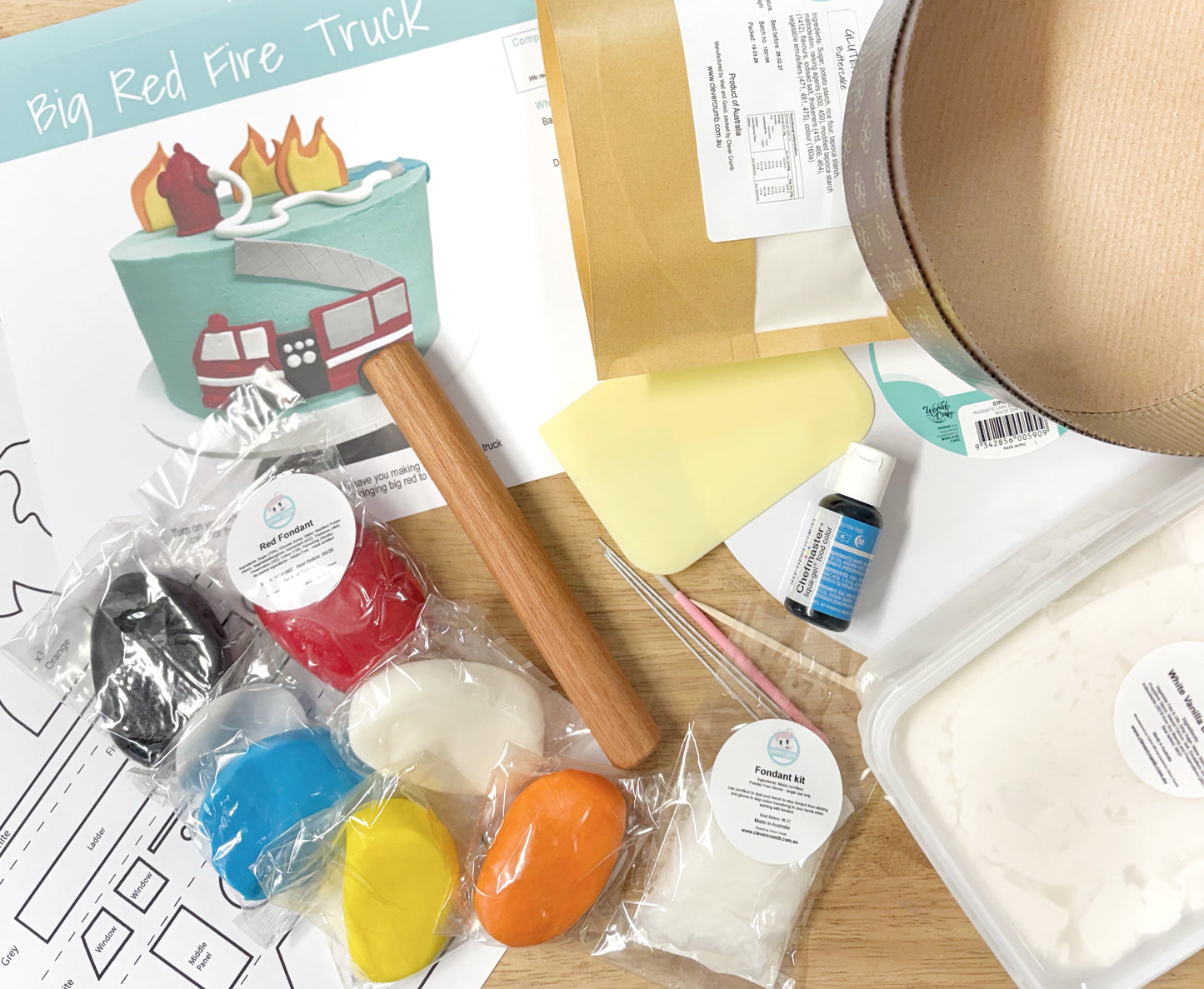 Big_Red_Fire_Truck_Cake_Kit_Contents_Pre-made_Icing