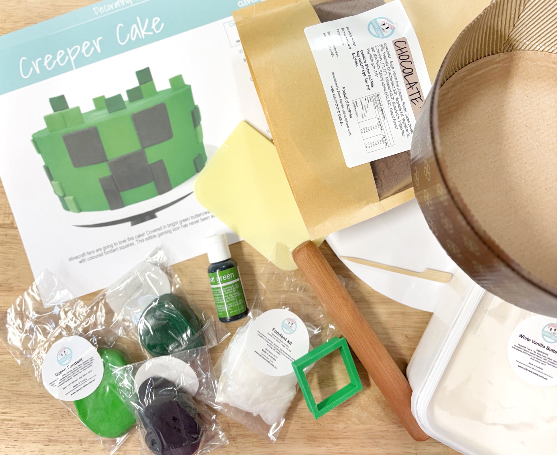 Creeper_Cak_Kit_Contents_Pre-made_Icing