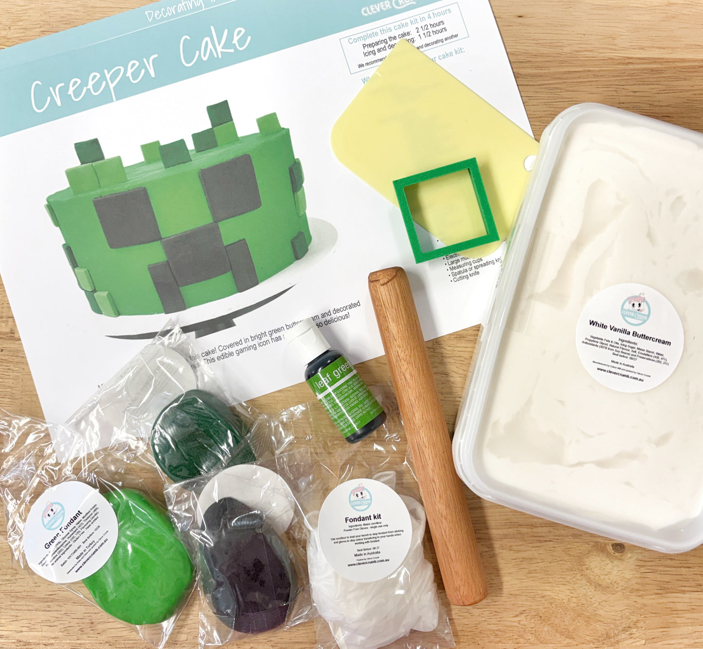 Creeper_Cake_Decorating_Kit_Contents_Pre-made_Icing