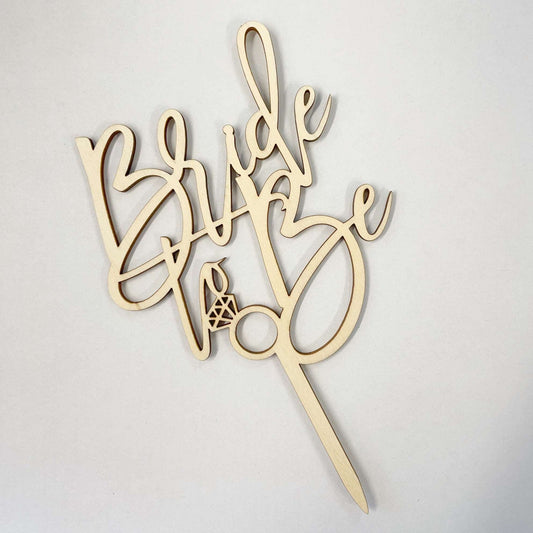 Bride To Be Wood Cake Topper