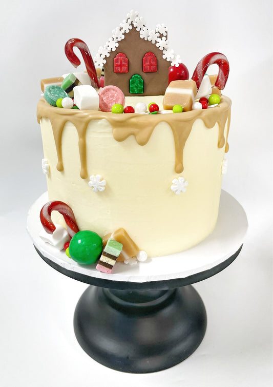 Christmas DIY Cake Kit, Xmas Cake, Gingerbread House Cake, Lolly Cake, Drip Cake, Snowflake Cake