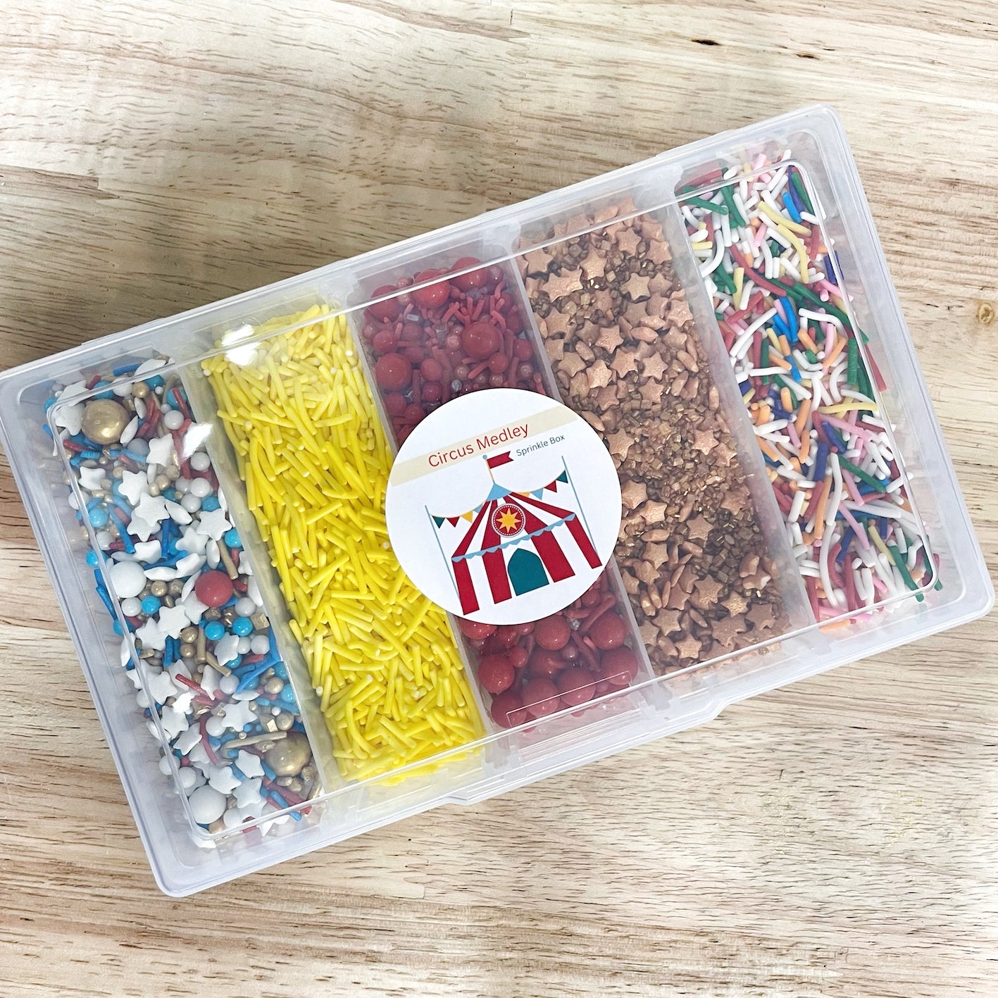 Circus Sprinkle Bento Box, Mixed Sprinkle Box, Stocking Filler, Birthday Gift, Christmas Gift, Baking Gift