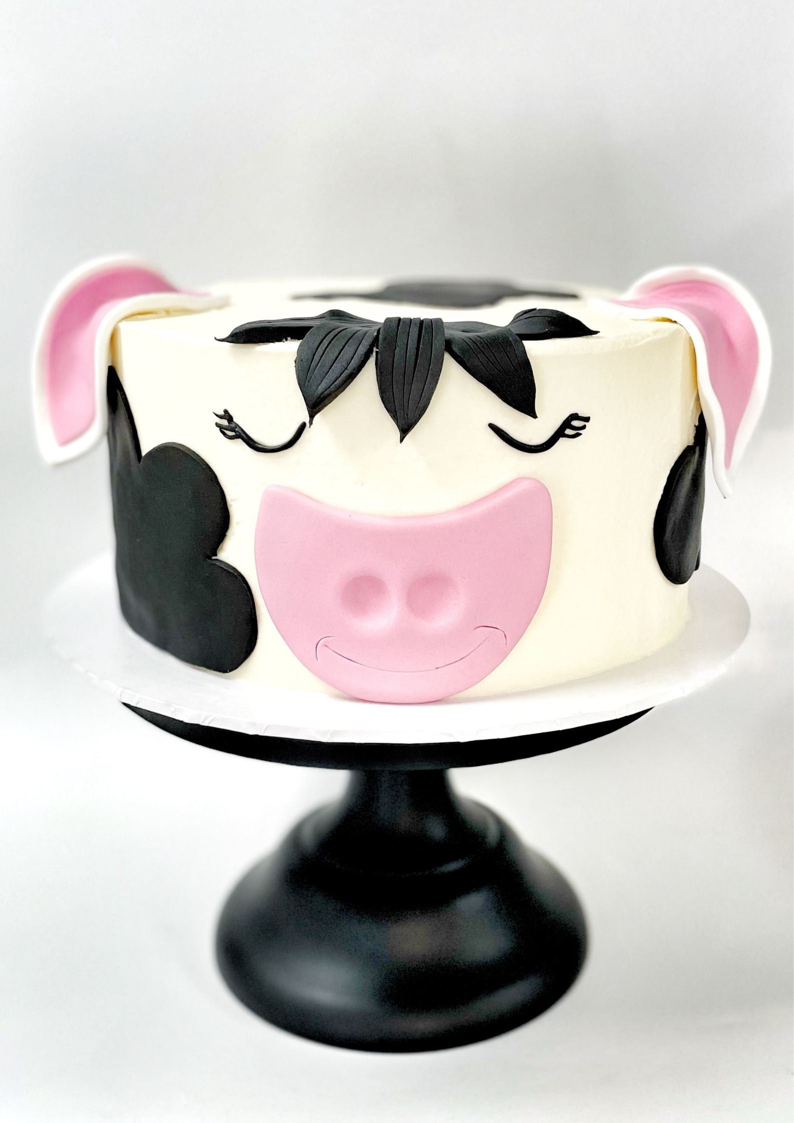 Cow DIY Cake Kit, Farm Animal Cake Kit, Black Cow Cake