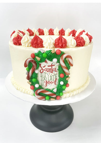 Santa DIY Cake Kit, Christmas Cake Kit, Xmas Cake, Wreath Cake, Red & Green Cake, Festive Cake Kit, Easy Cake Kit