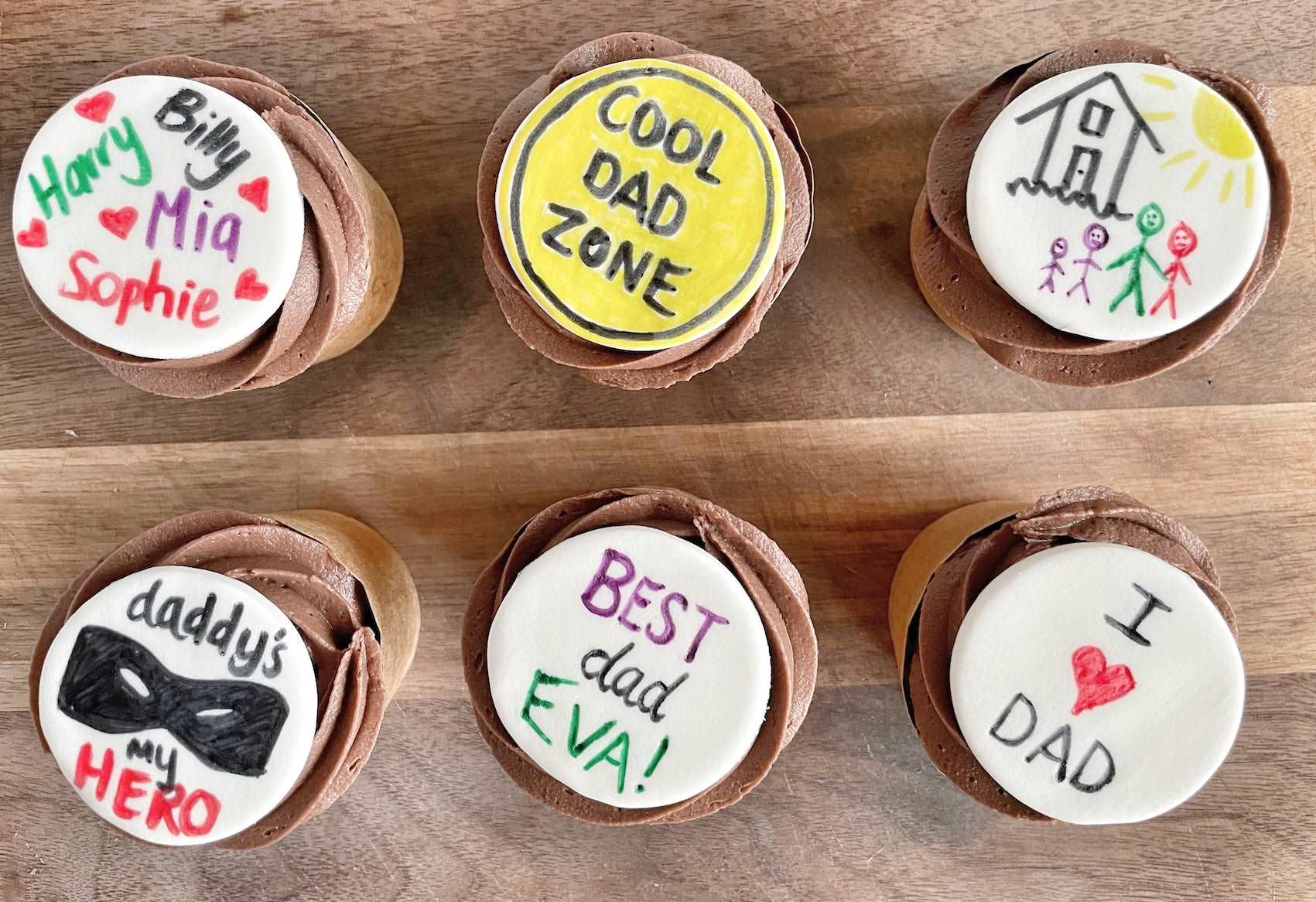 Fathers Day Cupcake Kit, Fathers Day Present, Fathers Day Gift, Fathers Day Cupcakes, Draw On Cupcakes, Daddy's My Hero, Best Dad Ever, I love Dad, Cool Dad Zone, Personal Message Cupcakes