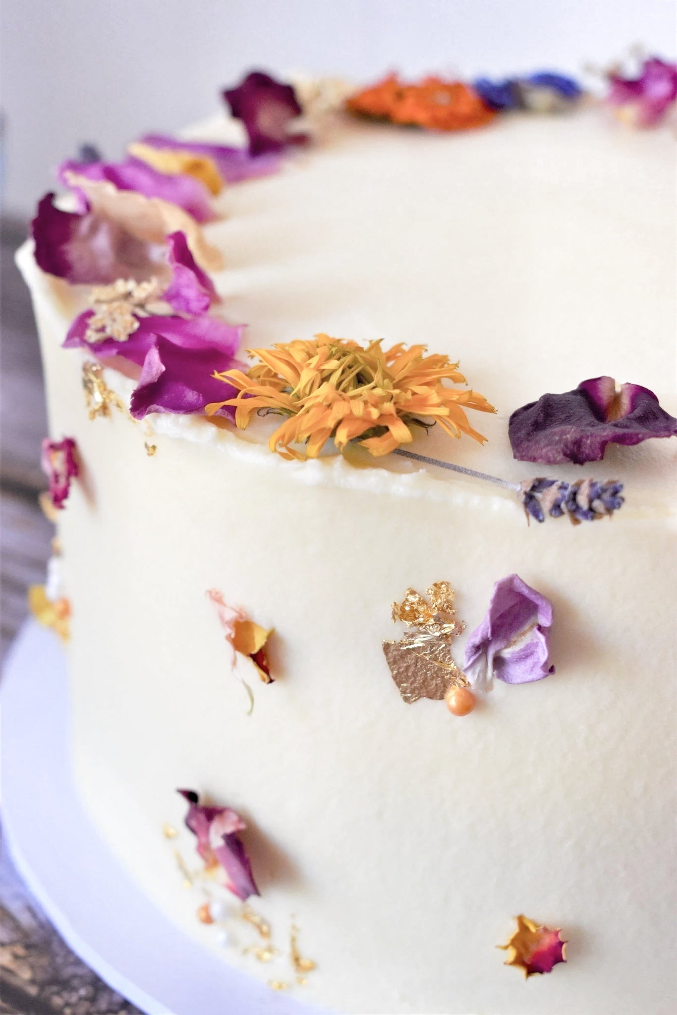 Clever Crumb Vintage Floral DIY Cake Kit, Locally Sourced Edible Dried Flowers, Gold Leaf, Cachous Sprinkles, Flower Cake, Vintage Cake, Floral Cake, High Tea Cake, Afternoon Tea Cake