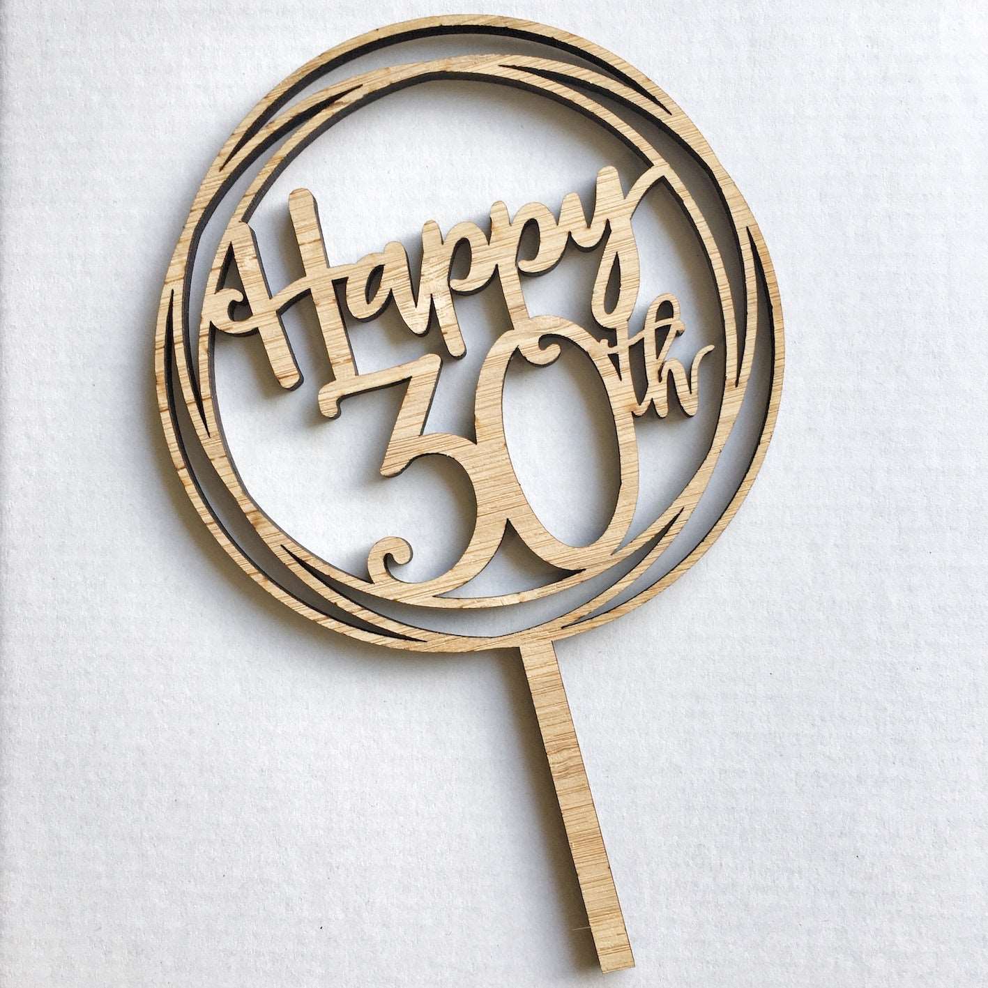 Happy 30th Bamboo Cake Topper