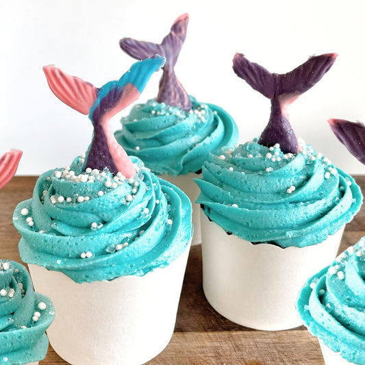 DIY Mermaid Cupcake Kit. Best Mermaid Cupcakes, Easy Mermaid Cupcakes. Edible Mermaid Tails.