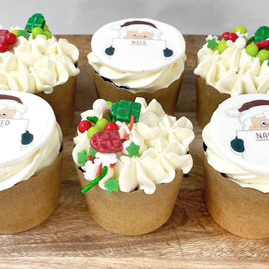 Christmas DIY Cupcakes, Cupcake Kit, Santa Cupcakes, Easy Cupcakes