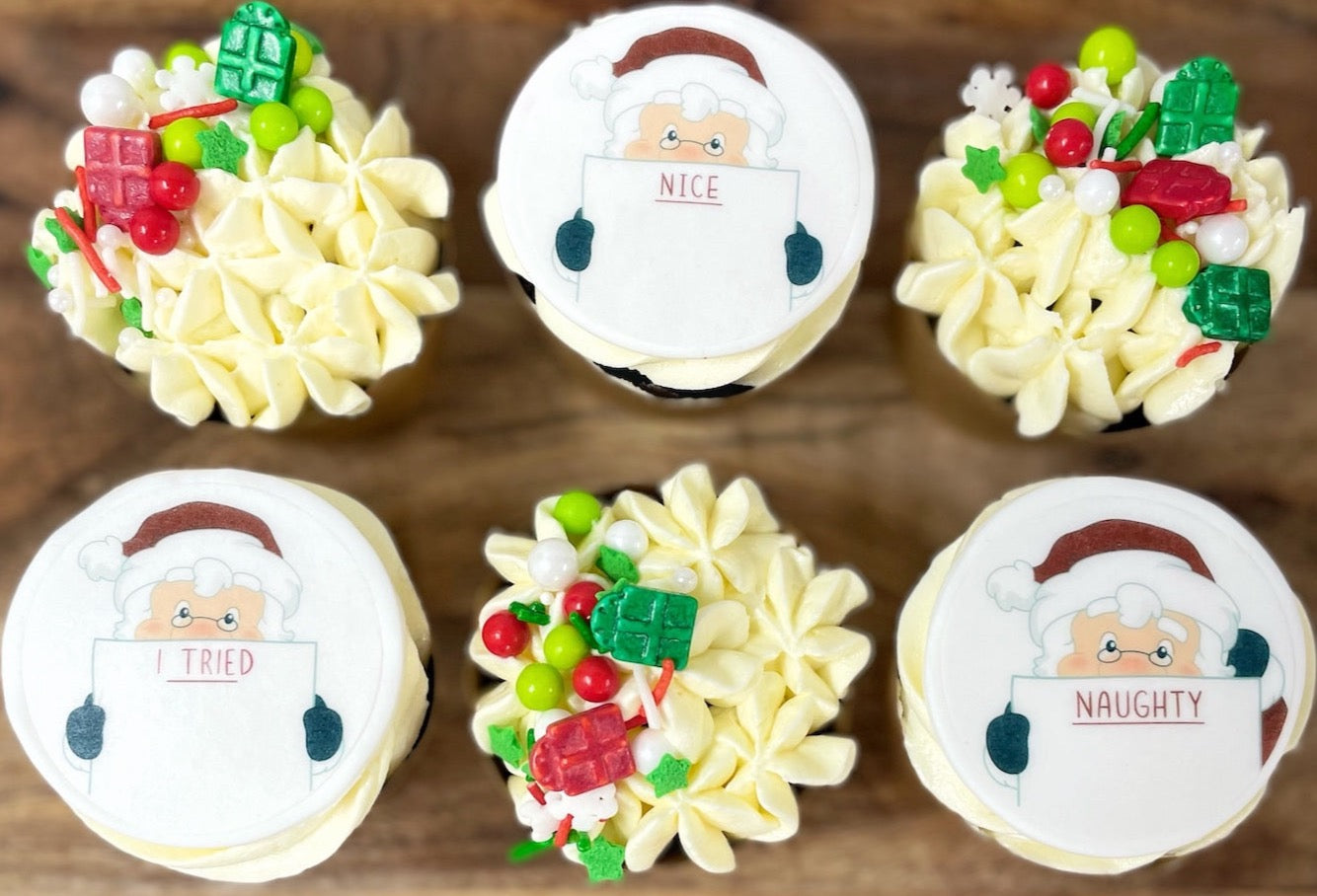 Christmas DIY Cupcakes, Cupcake Kit, Santa Cupcakes, Easy Cupcakes