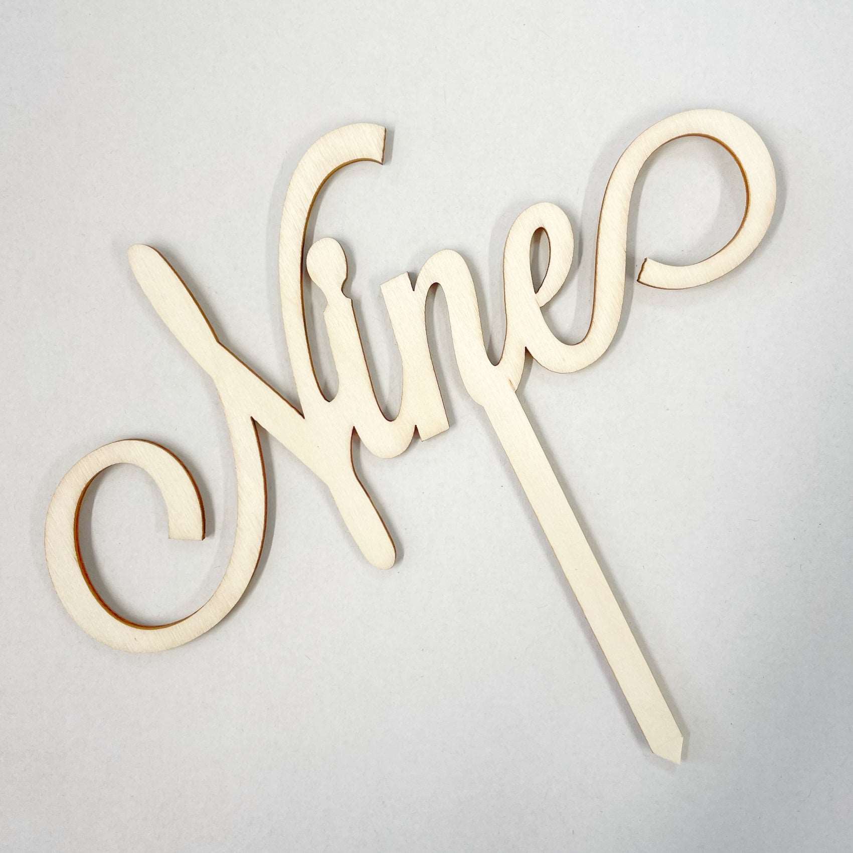 Number Nine Wood Cake Topper