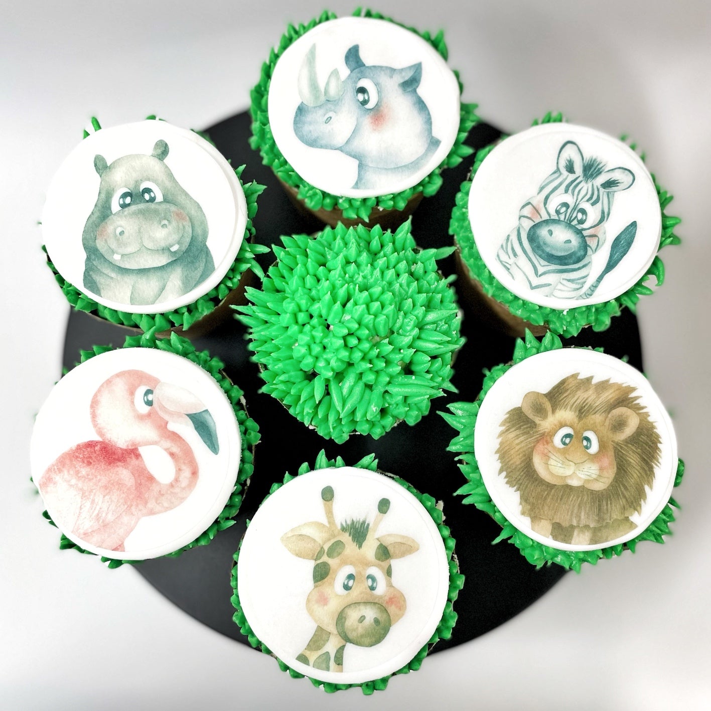 Safari DIY Cupcake Kit, Wild Animal cupcake kit, easy cupcakes, kids cupcakes, safari birthday party cupcake kit.