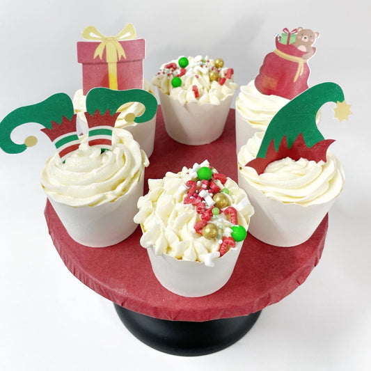 Elf Cupcakes, Santa's Helper DIY Cupcake Kit, Christmas Cupcake Kit