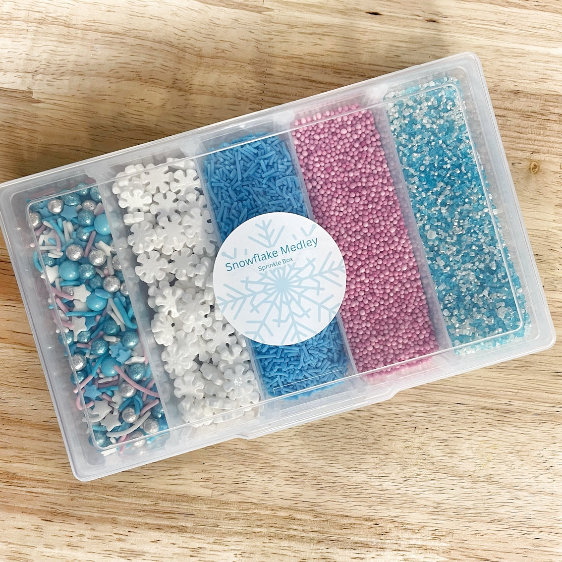 Frozen, Snowflake Sprinkle Bento Box, Mixed Sprinkle Box, Stocking Filler, Birthday Gift, Christmas Gift, Baking Gift