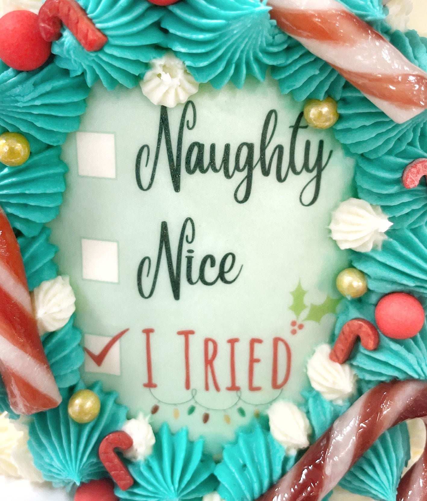 Naughty Nice Edible Image, Cake decoration edible wafer